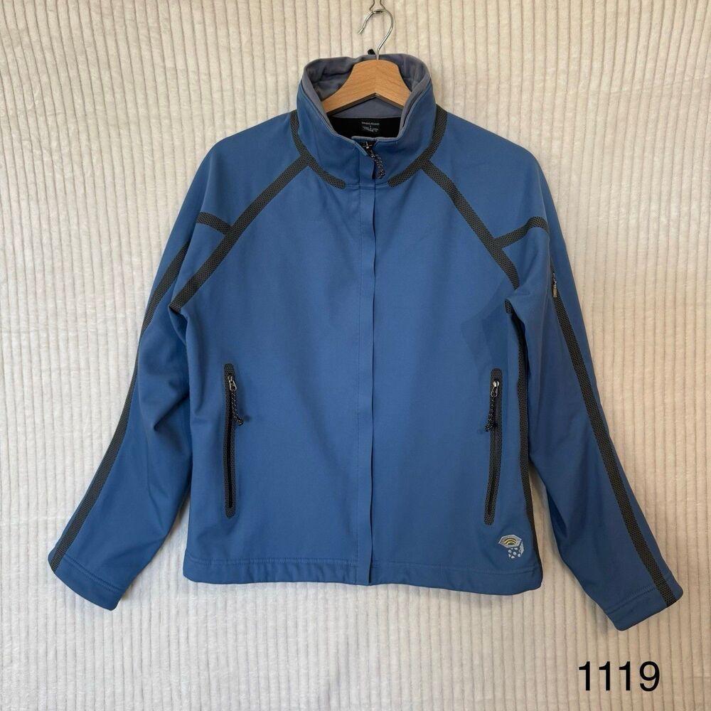 Mountain Hardwear Jacket Women’s Sz 8 Blue Conduit Softshell Waterproof Plz See